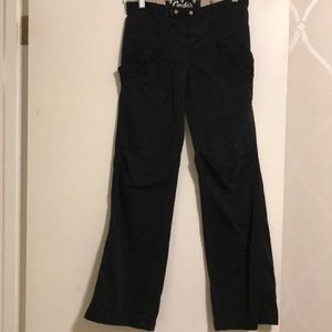 Navy blue cargo pants with flower details